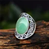 Oval natural stone filigran ring