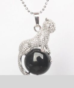 Natural stone Leopard pendant