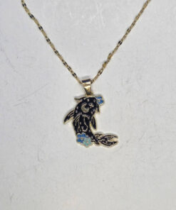 Golden black fish pendant necklace