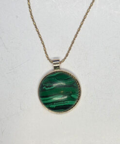 Golden malachite pendant necklace