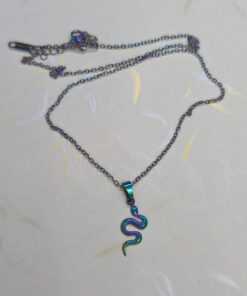 Colorful snake pendant necklace