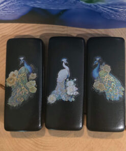 Black eyeglasses with bird of prey