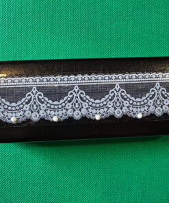 Black glasses with white lace