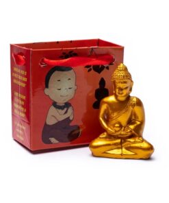 Mini Kuldne Meditatsiooni Buddha kuju kinkekotis