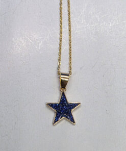 Blue star golden pendant necklace