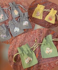 cotton Flower pouch 9 x 7 cm