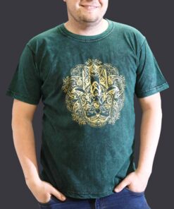 Hamsa hand green stonewash T-shirt size XL