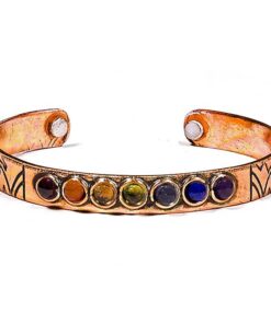 Magnetitega tšakra kividega vask käevõru