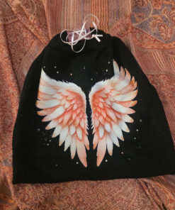 Black knitted pouck Angel wings