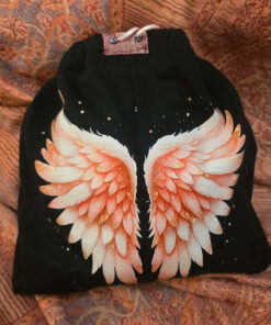 Black knitted pouck Angel wings