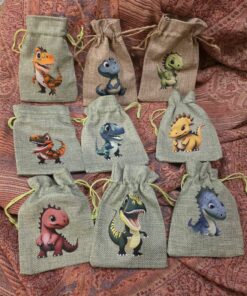 Draakoniga džuut kott 9,5 x 13,5 cm