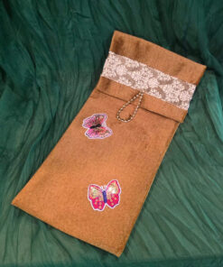 Mustard yellow butterflies pouch