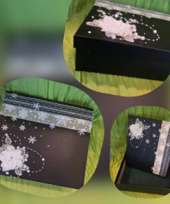 White rose black snowflakes gift box