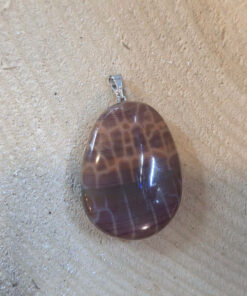 Fire agate oval pendant