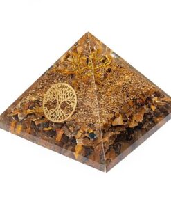 Tiger eye pyramid with tree of life<br>