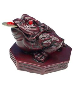 Mini statuette Feng Shui frog red<br>