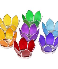 Mini merekarbist värviline lootos lill küünlaalus