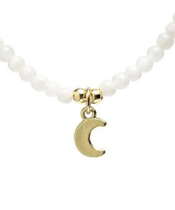 Adjustable necklace Moonstone with moon pendant<br>