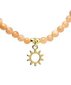 Adjustable necklace Sunstone with sun pendant<br>