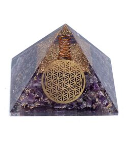 Ametüst orgoniit püramiid elulillega