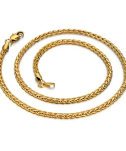Kuldne roostevaba teras kett Foxtail lüliga 4mm x 66 cm