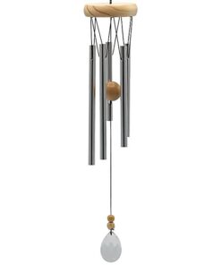 Wind chime round five chimes wood crystal wind catcher<br>