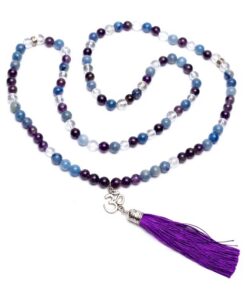 Mala amethyst/ aventurine/ rock crystal + ohm<br>