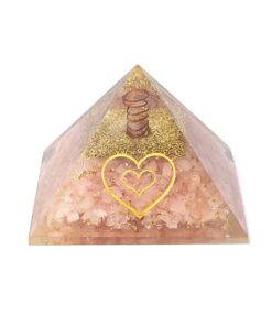 Rose quartz orgonite heart pyramide