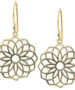 Earrings seed of life brass gold colour<br>