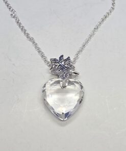 Clear Crystal heart pendant necklace