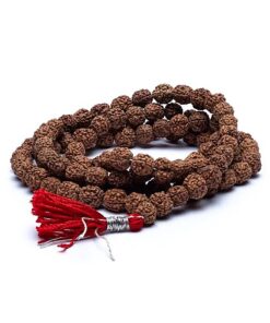 Mala Rudraksha 108 beads with red tassel<br>