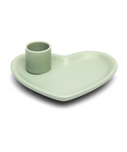 Ceramic smudging dish and Palo Santo burner heart-shaped pastel green<br>