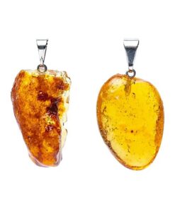 Amber (copal) gemstone pendant pin drilled<br>