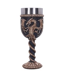 Realistic Fossilised Dragon Remains Skeleton Goblet Wine Glass<br>