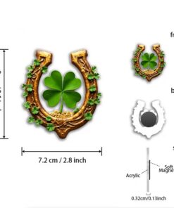 Ristikulehe ja hobuserauaga külmiku magnet