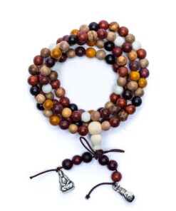 Mala four woods elastic with decobeads<br>