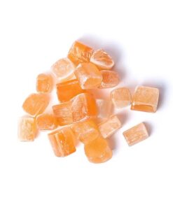 Orange selenite (satin spar) tumbled stone