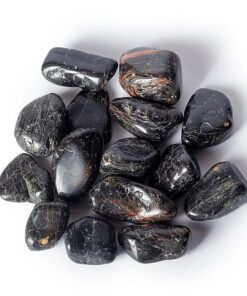 Black tourmaline tumbled stone piece B quality