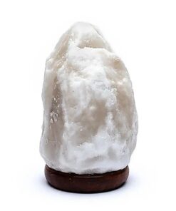 Salt lamp white with cable and light bulb 1,5-2 kg