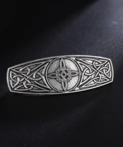 Witches knot silver hair clip
