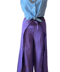 Cotton wrap skirt trousers