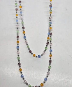 Colorful crystals chain necklace