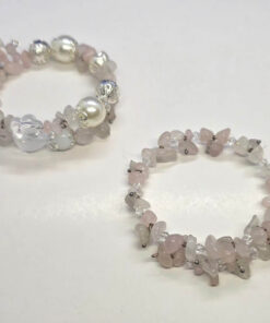 Roosa kvarts chipsidega traat käevõru