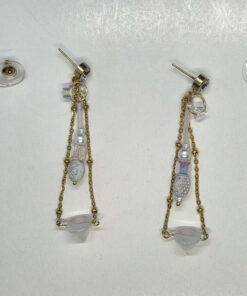 Geometric beads golden chains earrings