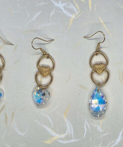 Swarovski crystal golden drop earrings