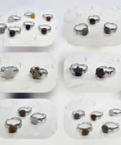 Natural stone wire wrapped ring