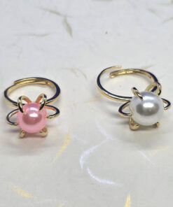 Golden pearl ring