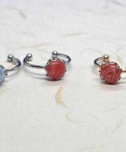 8 mm round stone open ring size 19