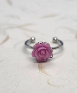 Pink rose open ring