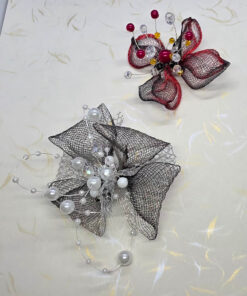 Mesh wire Flower brooch